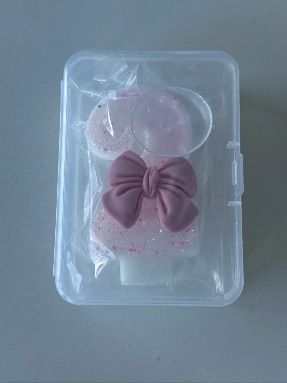 Set of 3 sparkle & Pink Bow birthday candles  - numbers 0-1-2